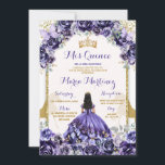 Invitation Elégante Mis Quince Purple & Fleurs Papillon<br><div class="desc">Elégant Mis Quince Purple & Fleurs papillon Invitation Quinceañera 15 Anos,  16ème Anniversaire Papillon</div>