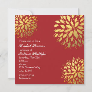 Invitation élégante moderne dorée à motif floral r