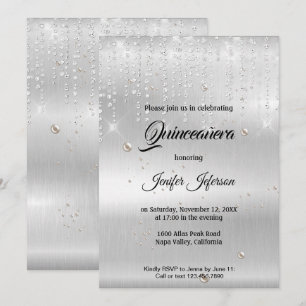 Invitation élégante moderne pour Quinceanera
