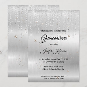 Invitation élégante moderne pour Quinceanera