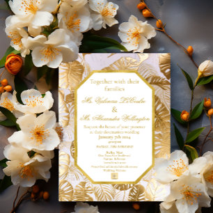 Invitation Elégante Monstère Or Doré Destination Mariage