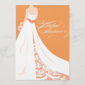 Invitation Élégante Orange Bridal Shower