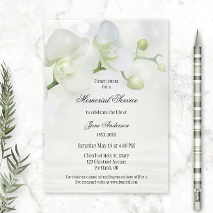 Invitation Elégante Orchid funeral Service Memorial Invitatio
