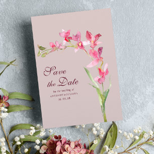 Invitation Elégante orchidée de menthe rose vif Enregistrer l