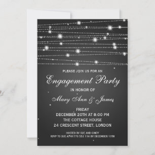 Invitation Élégante Partie d'engagement Lignes de Flambée Noi
