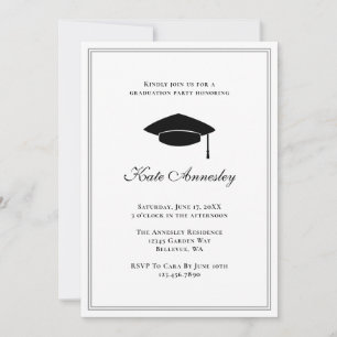 Invitation Élégante Partie minimale de graduation