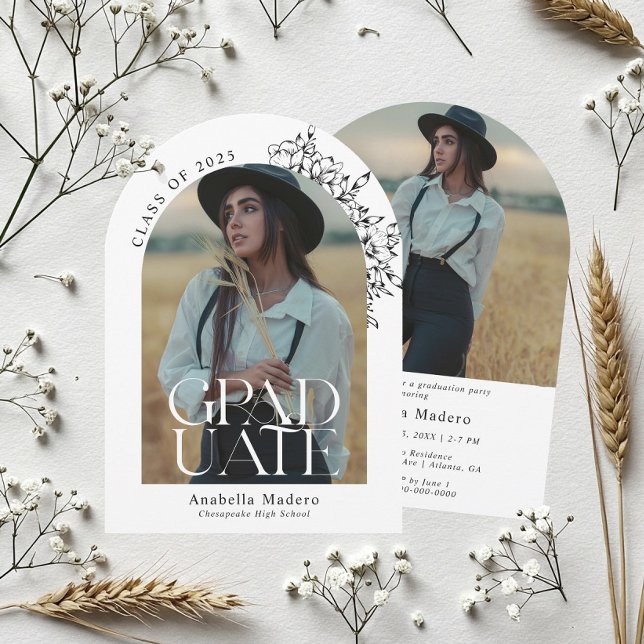 Invitation Élégante Partie minimaliste de graduation (Créateur téléchargé)