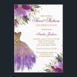 Invitation Elégante Parties scintillant Améthyste robe Sweet<br><div class="desc">Plus de Sweet sixteen floral Invitations dans le magasin Little Bayleigh! Nous avons utilisé des oeuvres d'art de : www.createthecut.com</div>