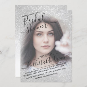 Invitation Elégante Parties scintillant blanche étincelante F