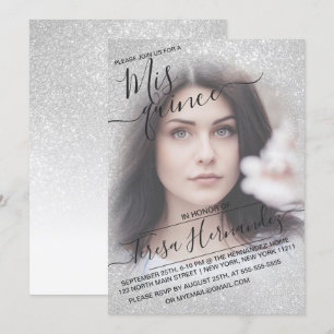 Invitation Elégante Parties scintillant blanche étincelante P