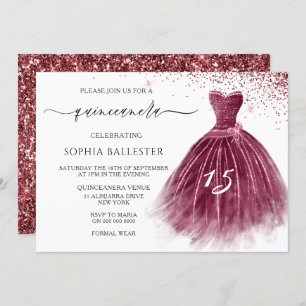Invitation Elégante Parties scintillant bourguignonne Gown Qu