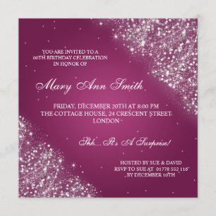 Invitation Élégante Parties scintillant de fête d'anniversair