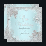 Invitation Elégante Parties scintillant de mariage Turquoise<br><div class="desc">Elégante Parties scintillant de mariage Turquoise Blanc Argent Bow Set Elégant Mariage Bow Invitations traditionnel mariage Jeux Mariages</div>
