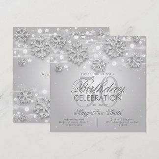 Invitation Elégante Parties scintillant d'hiver d'argent 50e