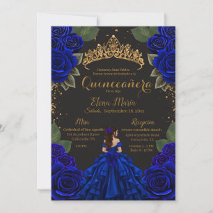Invitation Elégante Parties scintillant d'or Rose Blue Black
