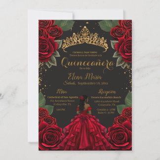 Invitation Elégante Parties scintillant d'or Rose de Quinceañ
