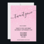 Invitation Élégante Parties scintillant Glam rose 21e anniver<br><div class="desc">Elégante Parties scintillant Glam rose 21e anniversaire Invitation. Conception minimaliste de modèle d'invitation de 21e anniversaire avec élégante calligraphie écriture manuscrite.</div>