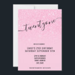 Invitation Élégante Parties scintillant Glam rose 21e anniver<br><div class="desc">Elégante Parties scintillant Glam rose 21e anniversaire Invitation. Conception minimaliste de modèle d'invitation de 21e anniversaire avec élégante calligraphie écriture manuscrite.</div>