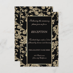 Invitation Elégante Parties scintillant Or Flèche La Réceptio