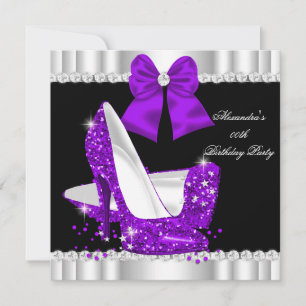 Invitation Élégante Parties scintillant Purple Glamor Haut ta