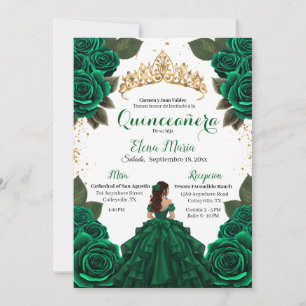 Invitation Élégante Parties scintillant Rose d'or Quinceañera