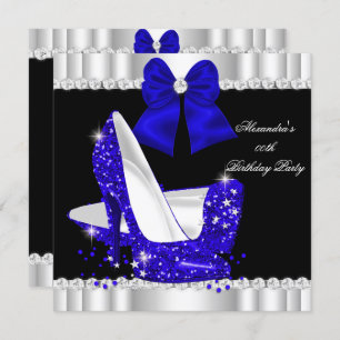 Invitation Elégante Parties scintillant Royal Blue Glamor Hig