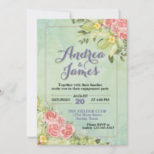 Invitation Elégante Pastel Green Floral