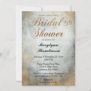 Invitation Élégante Peinte Cuivre nuptiale Douche