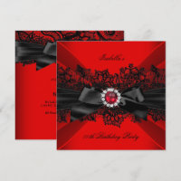 Elegante Perle Rouge Nœud en Dentelle Noire Fête d