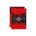 Elegante Perle Rouge Nœud en Dentelle Noire Fête d