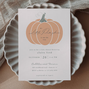 Invitation Élégante petite citrouille orange Baby Shower d'au