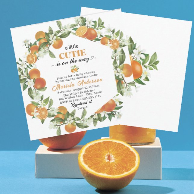 Invitation Elégante Petite Cutie Citrus Orange WaterInvitatio (Créateur téléchargé)