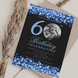Invitation Élégante photo 60e anniversaire de la fête Lumière