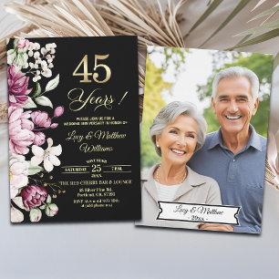 Invitation Élégante Photo d'anniversaire de mariage de 45 ans