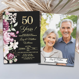 Invitation Élégante Photo d'anniversaire de mariage de 50 ans