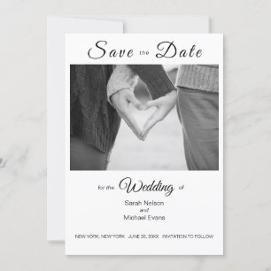 Invitation Élégante Photo de Mariage Traditionnelle pour Fair