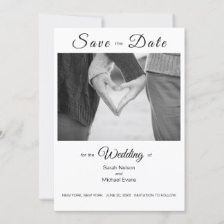 Invitation Élégante Photo de Mariage Traditionnelle pour Fair