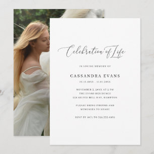 Invitation Élégante photo en noir et blanc Célébration de la 