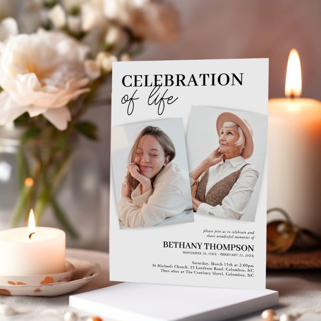 Invitation Élégante photo funéraire (Créateur téléchargé)