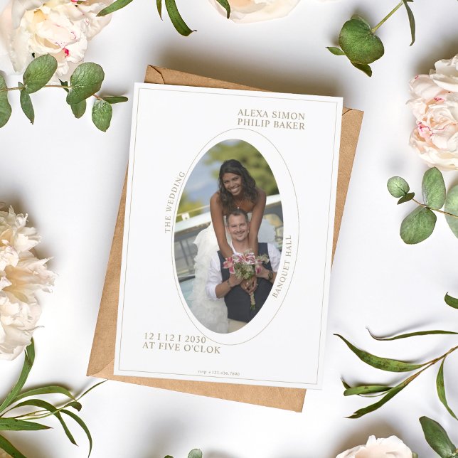 Invitation Elégante photo minimaliste mariage romantique (1)