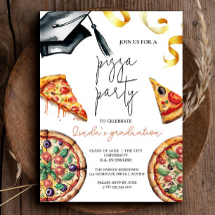 Invitation Elégante Pizza aquarelle