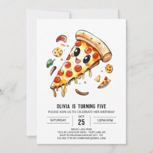 Invitation Elégante Pizza Editable Anniversaire