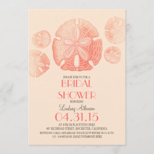 Invitation Elégante plage de sable vintage dollar douche nupt