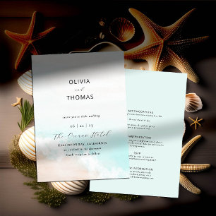 Invitation Elégante plage Tropical Waves tout en un Mariage