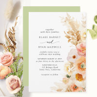 Elégante, Poche simple, Crème Bleue Mariage vert