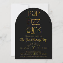 Élégante Pop Fizz Clink fête du Nouvel An