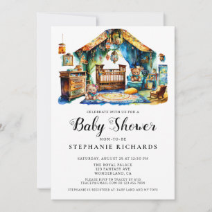 Invitation Élégante pouponnière Boho Baby shower de chambre