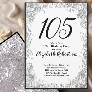 Invitation élégante pour 105e anniversaire argent 