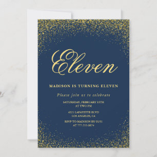 Invitation élégante pour 11 ans anniversaire Or Na
