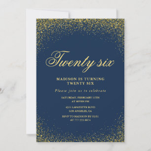 Invitation élégante pour 26ème anniversaire Paille
